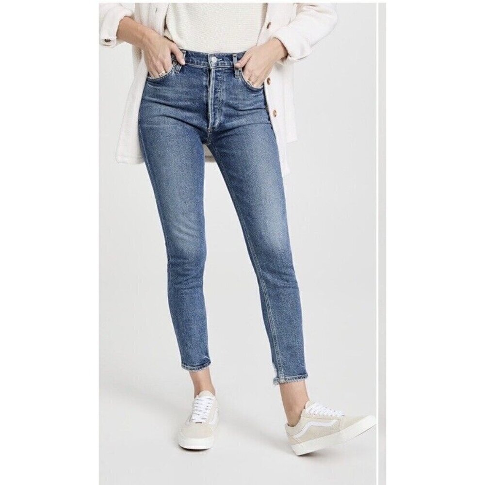 Agolde Women's Sz 26 Nico High Rise Slim Fit Button Fly Jeans AO93F-1046